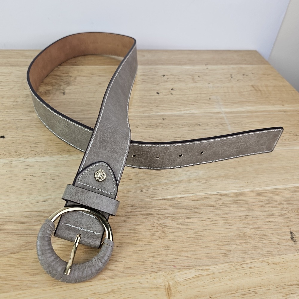 Anne Klein Womens Gray Faux Suede Medium Belt Style 1027002 Professional